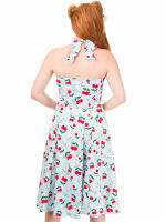 Banned Kleid Rockabilly Rockabella Hellblau Kirschen Petticoatkleid 50s 5003