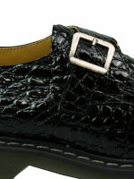 Contak Herren Schuh Made in England Monkey Shoe Schnalle Krokoprägung Lack 5002