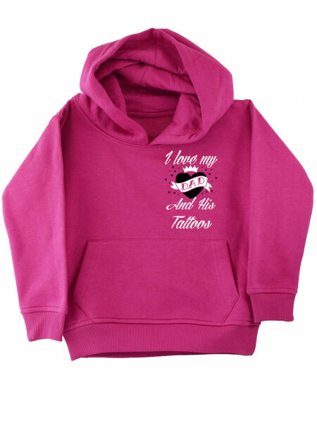 Darkside Baby Hoodie I Love My Dad And His Tattoos Kind Kleinkind Pink 5011