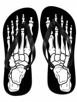 Darkside Badeschlappen Zehentrenner Schlappen Skelett Bones 5023