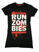 Darkside Damen Girlie T-Shirt Run Zombie Blood Splatter...