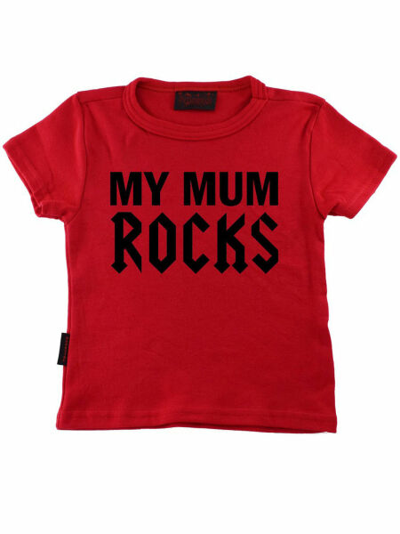 Darkside My Mum Rocks Baby Kleinkind Kinder Children T-Shirt Rot 5005
