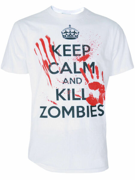 Darkside T-Shirt Keep Calm And Kill Zombies Blood Splatter Horror Blut 5002