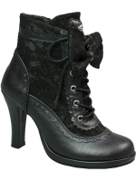 DemoniaCult Damen Stiefel Glam 200 Gothic Spitze Lolita High Heel Boot 5005
