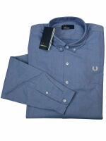 Fred Perry Button-Down Langarmhemd M2546 111 Brushed Oxford Shirt Mid Blue  7226