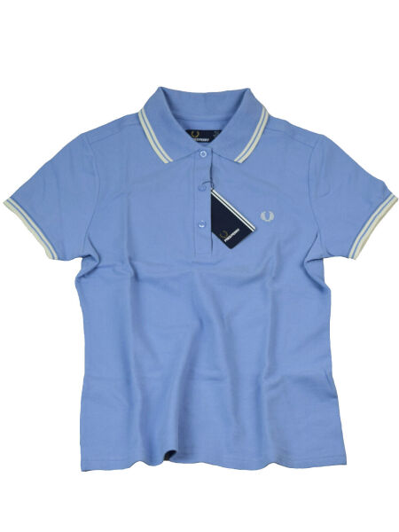 Fred Perry Damen Polo Hemd Blau Weiß G9762 355 Oberteil Piquee Frauen 6082