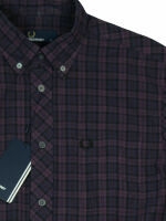 Fred Perry Herren Button-Down Langarmhemd M1324 799 Mahogany Tartan Shirt 7116