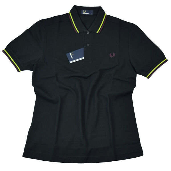 Fred Perry Herren Polo Shirt M3600 D40 Slim Fit Schwarz Piquee 5771