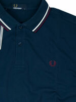 Fred Perry Herren Polo Shirt M3600 D58 Deep Night Navy Weiß Bordeaux Piquee 7096
