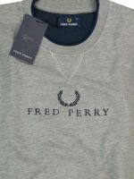 Fred Perry Herren Pullover Sweatshirt Rundhals Grau M3221...