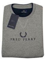 Fred Perry Herren Pullover Sweatshirt Rundhals Grau M3221 420 Klassik 5097