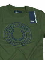 Fred Perry Herren T-Shirt M2210 128 Oberteil Kurzarm Grün Oliv 6151