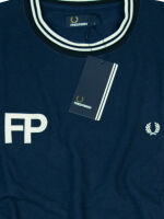 Fred Perry Herren T-Shirt M2600 Navy Weiß FP Logo Shirt Carbon Blue Piquee 7206