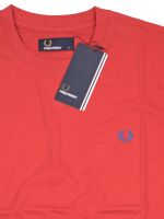 Fred Perry Herren T-Shirt M6332 382 Vintage Red Rot Stick...