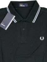 Fred Perry Poloshirt M3600 G90 Schwarz Pale Blue Piquee Polo Für Herren 7501