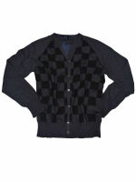 Fred Perry Strickweste Cardigan Schachbrettmuster K1109...