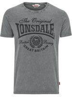 Lonsdale Herren T-Shirt Wendover Regular Fit 115719 Grau Dirty Washed Shirt 5261