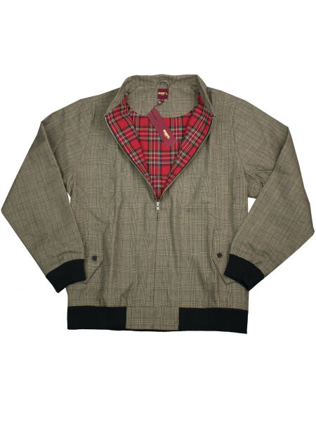 Merc Herren Jacke Charl Übergangsjacke Fischgräte Beige Grau 5029