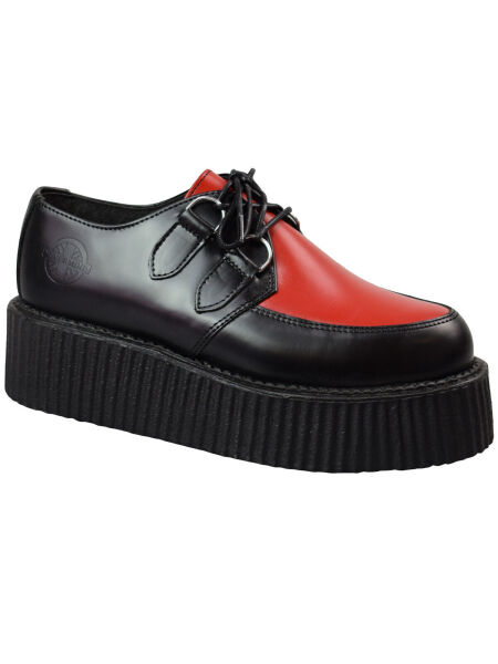 Nevermind Creeper Schuh Plateau Schwarz / Rot Rockabilly 5001