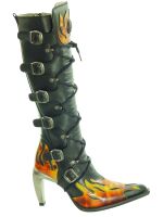 New Rock High Heel Damen Stiefel Boot Flamme Metallabsatz M9308 5074