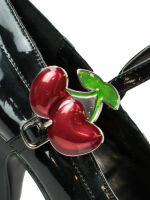 Pin Up Couture Damen Pump Cutiepie Lack Cherry Rockabilly Highheel Riemchen 5011