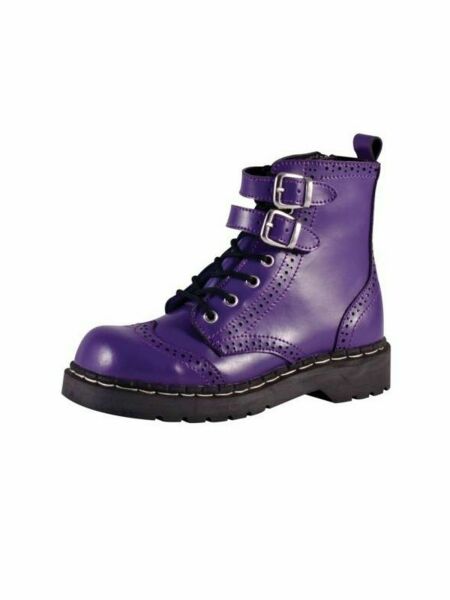 T.U.K. / TUK Anarchic Stiefel Boot Budapester Schnalle Lila Violett T2184 5008