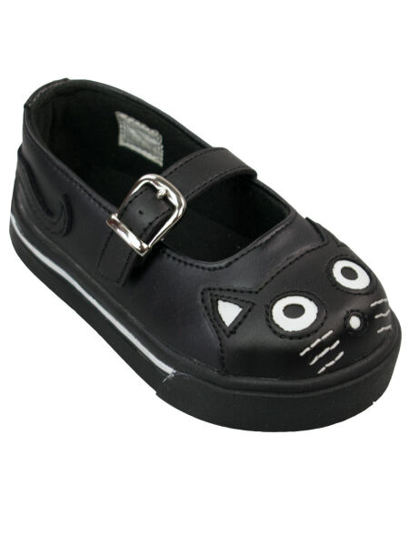 TUK Kids Kinder Mädchen Katzenschuh Maryjane A6763 Schwarz Kitty 5025