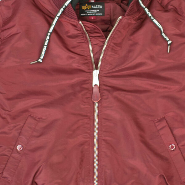 Alpha Industries Herren Jacke MA-1 ZHP 118101 Bomberjacke Burgundy 6592 XXXL