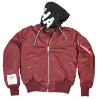 Alpha Industries Herren Jacke MA-1 ZHP 118101 Bomberjacke Burgundy 6592 XXXL