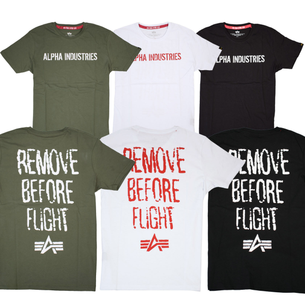 Alpha Industries Herren T- Shirt Remove Before Flight RBF Moto T 116512 NEU