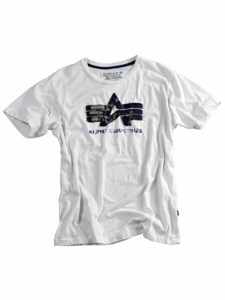 Alpha Industries Herren T-Shirt Big A Vintage T Weiß 5166