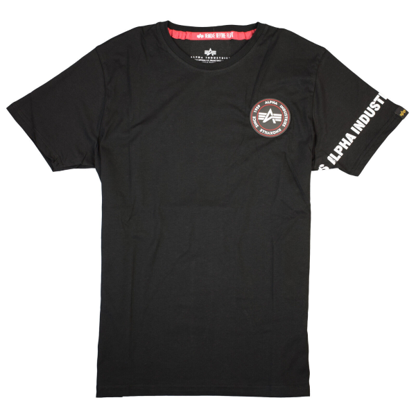 Alpha Industries Herren T-Shirt RBF Back Stripe T Schwarz 6666