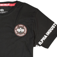 Alpha Industries Herren T-Shirt RBF Back Stripe T Schwarz 6666