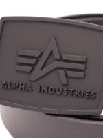 Alpha Industries Leder Gürtel All Black Belt Schwarz...