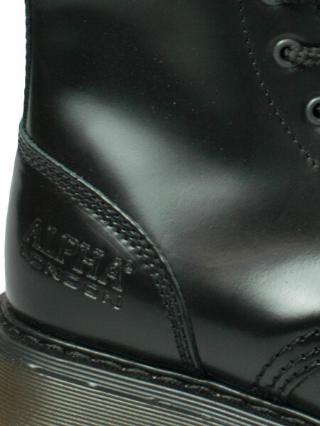 Alpha London 14-loch Boot 4432 mit Stahlkappe Leder Stiefel Unisex Damen Herren Beige Sohle / Schwarze Naht 5045 39