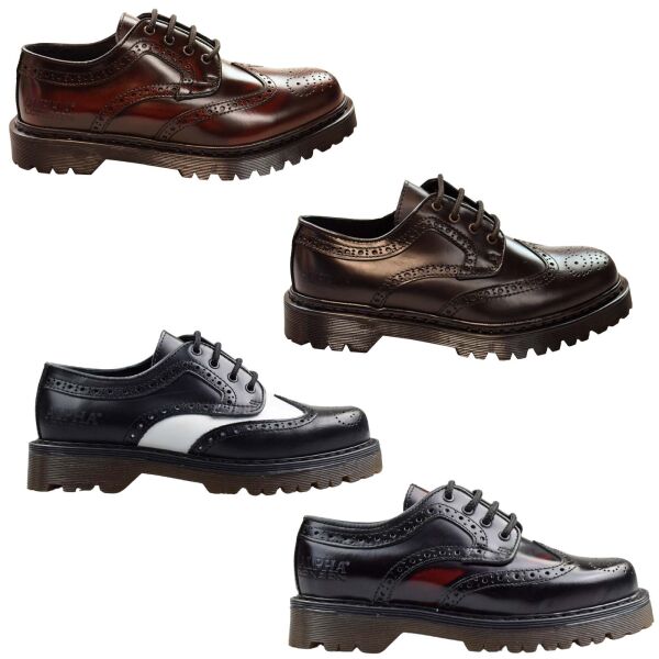 Alpha London Unisex Halbschuh Budapester 4-loch Brogue Farbauswahl