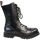 Alpha Rangers 10-loch Boot Festival Army Gothic Leder Springerstiefel Stahlkappe Schwarz 5011 EU 38