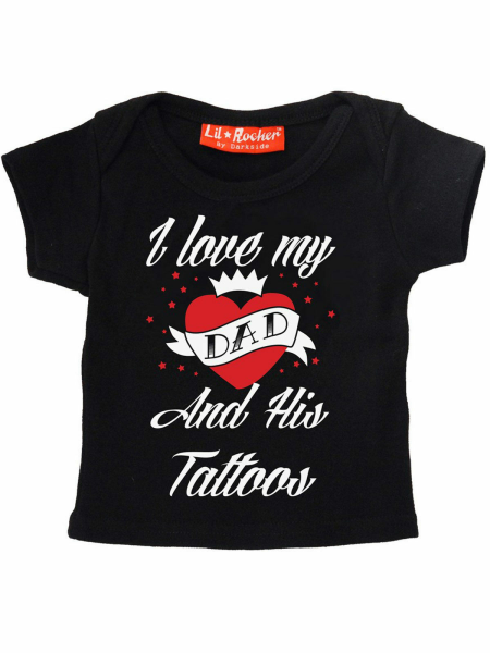 Darkside I Love My Dad Tattoos Baby / Kleinkind / Kinder T-Shirt Schwarz 5001