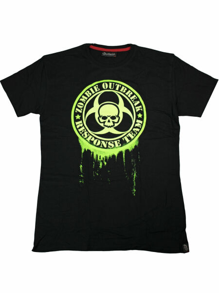 Darkside T-Shirt Zombie Outbreak Splatter Horror Blut Halloween Schwarz 5020