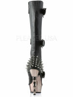 DemoniaCult Damen Stiefel Muerto 2028 Gothic HighHeel Boot Metallabsatz 5004