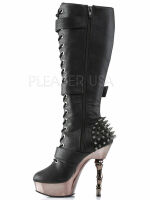 DemoniaCult Damen Stiefel Muerto 2028 Gothic HighHeel Boot Metallabsatz 5004