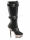 DemoniaCult Damen Stiefel Muerto 2028 Gothic HighHeel Boot Metallabsatz 5004