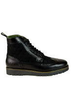 Fred Perry Schuh Stiefelette B5225 Brogue Boot Budapester Raute Schwarz 5488