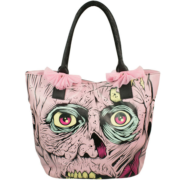 Iron Fist Damen Tasche Grave Dancer Shopper Monster Zombie Rosa Pink Schleife