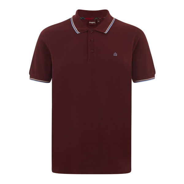 Merc London Herren Polo Shirt Card Piquee Burgundy | Weiß | Blau 6042 XXL