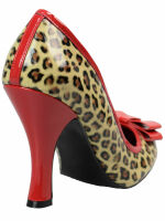 Pin Up Couture Pump Smitten 01 Leopard / Rot Lack Rockabilly 50s 5009