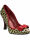 Pin Up Couture Pump Smitten 01 Leopard / Rot Lack Rockabilly 50s 5009