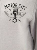 Queen Kerosin Damen Hoodie Jacke Motor City Grau Rockabilly Kapuzenjacke 5069