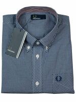 Fred Perry Herren Langarmhemd Button Down M6377 126 Navy...