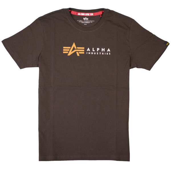 Alpha Industries Herren T-Shirt Label T  Hunter Brown 5117 M